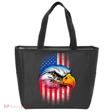 American Bald Eagle Flag Tote Bag