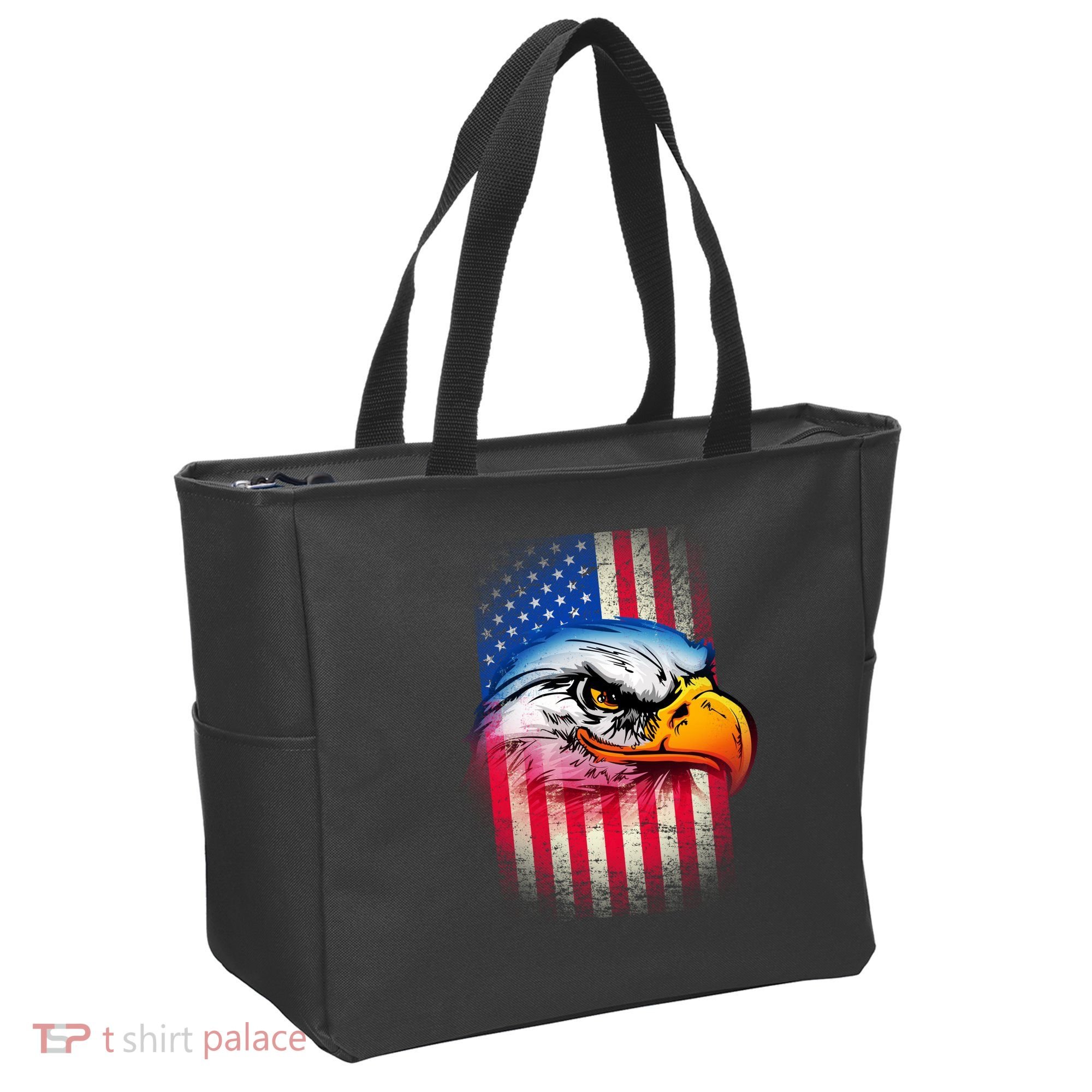 American Bald Eagle Flag Tote Bag