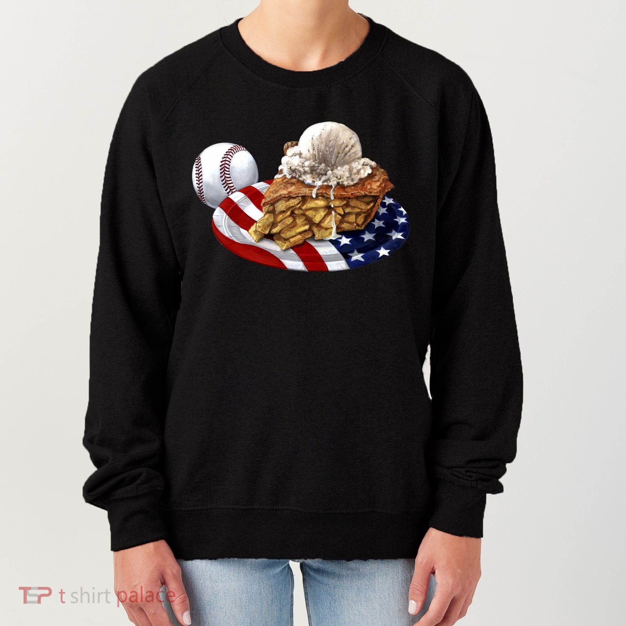 American Baseball And USA Pie Women's Sweatshirt