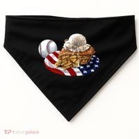 American Baseball And USA Pie USA-Made Doggie Bandana thumb 0