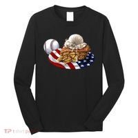 American Baseball And USA Pie Long Sleeve Shirt thumb 0
