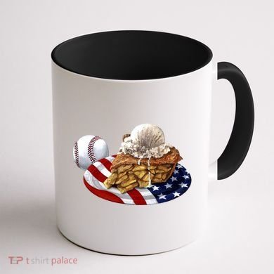 American Baseball And USA Pie Coffee Mug back