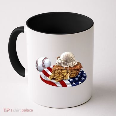 American Baseball And USA Pie Coffee Mug