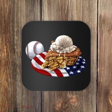American Baseball And USA Pie Coaster