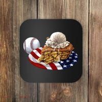 American Baseball And USA Pie Coaster thumb 0