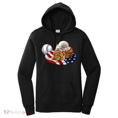 American Baseball And USA Pie Women's Hoodie