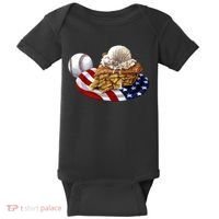 American Baseball And USA Pie Baby Bodysuit thumb 0