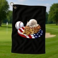 American Baseball And USA Pie Golf Towel thumb 1