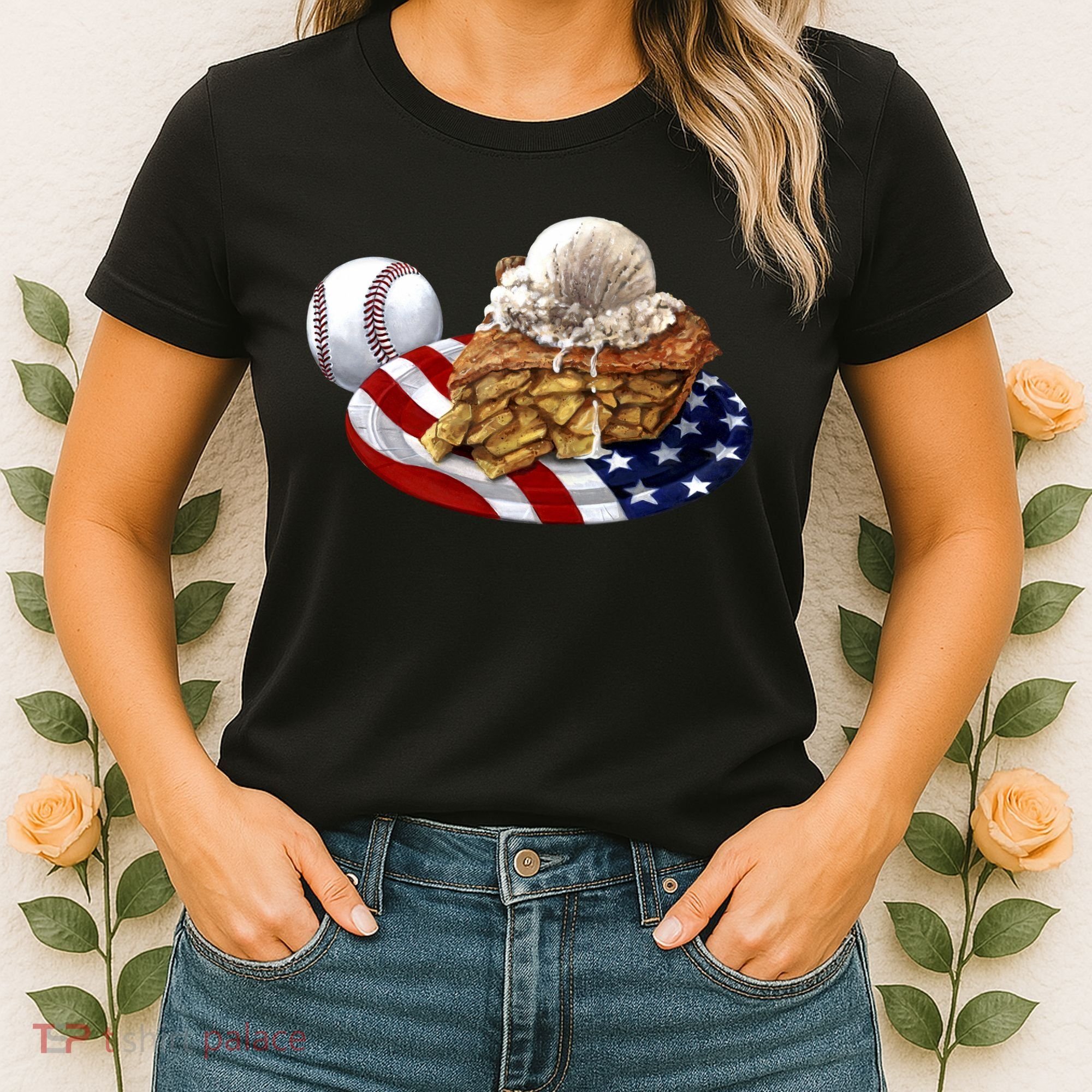 American Baseball And USA Pie Women's T-Shirt