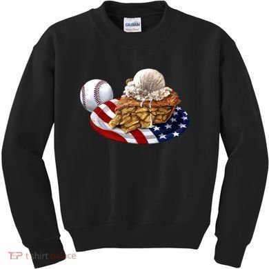 American Baseball And USA Pie Kids Sweatshirt