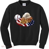 American Baseball And USA Pie Kids Sweatshirt thumb 0