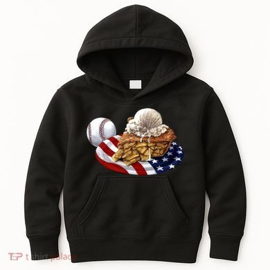American Baseball And USA Pie Kids Hoodie