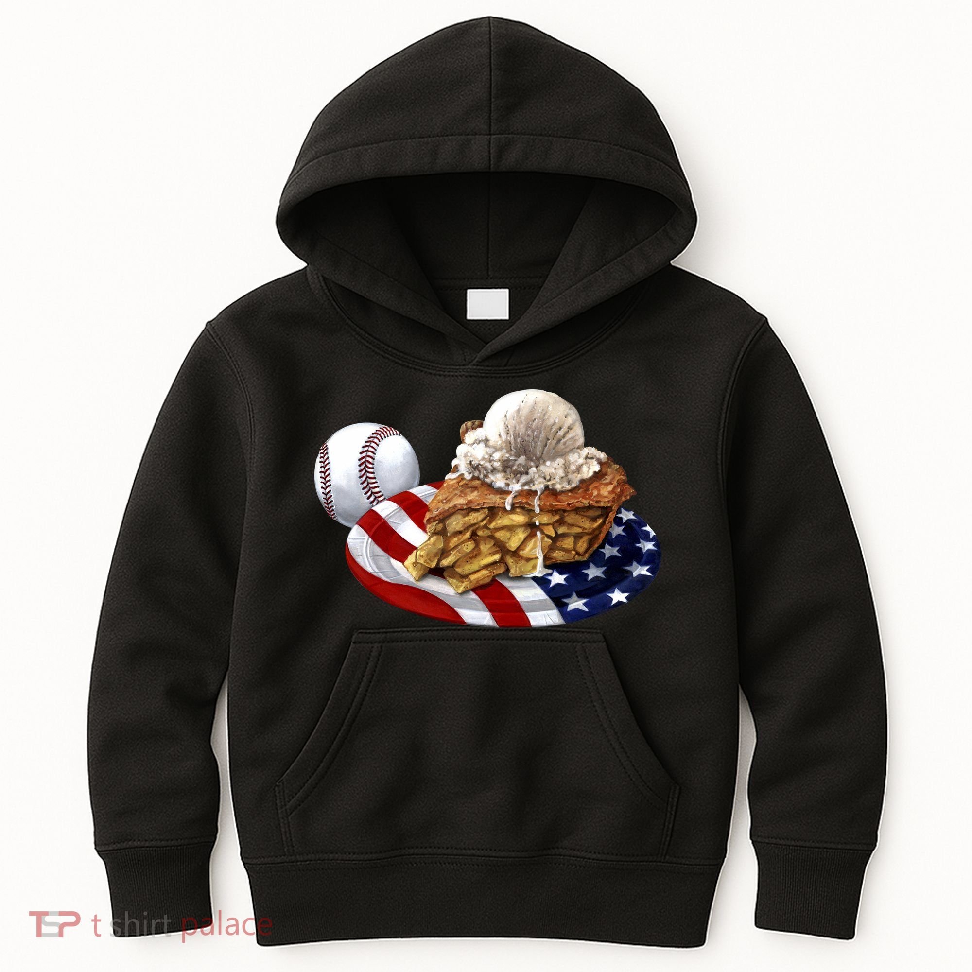 American Baseball And USA Pie Kids Hoodie
