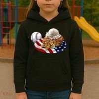 American Baseball And USA Pie Kids Hoodie thumb 3