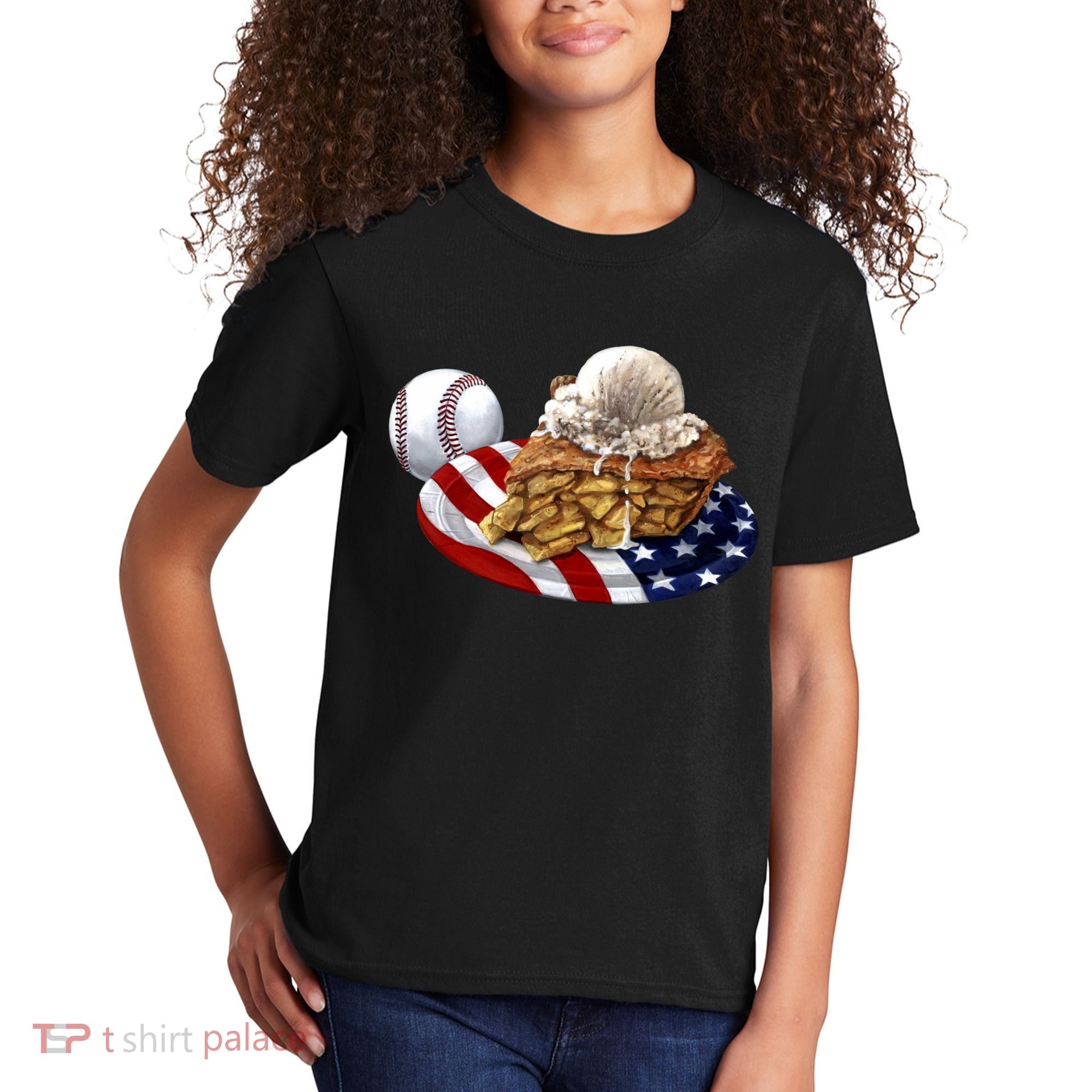 American Baseball And USA Pie Kids T-Shirt