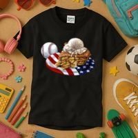 American Baseball And USA Pie Kids T-Shirt thumb 3
