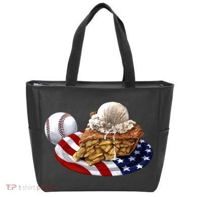 American Baseball And USA Pie Tote Bag