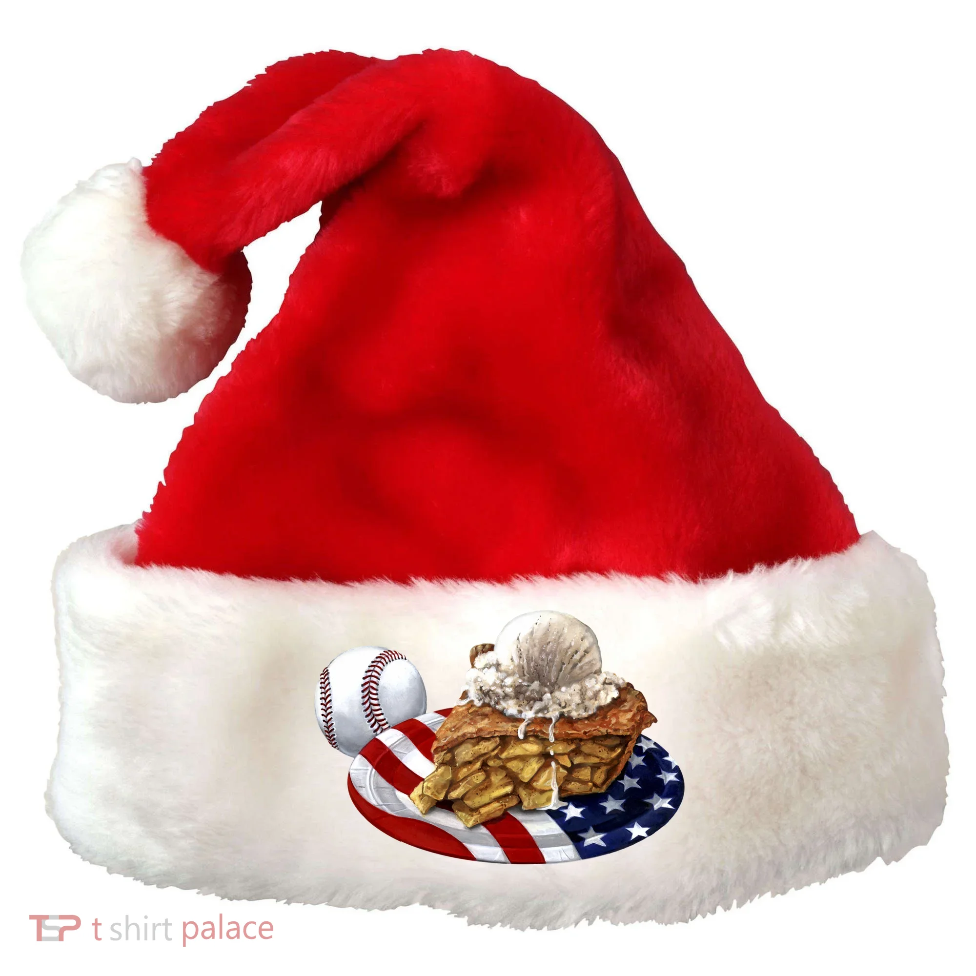 American Baseball And USA Pie Santa Hat