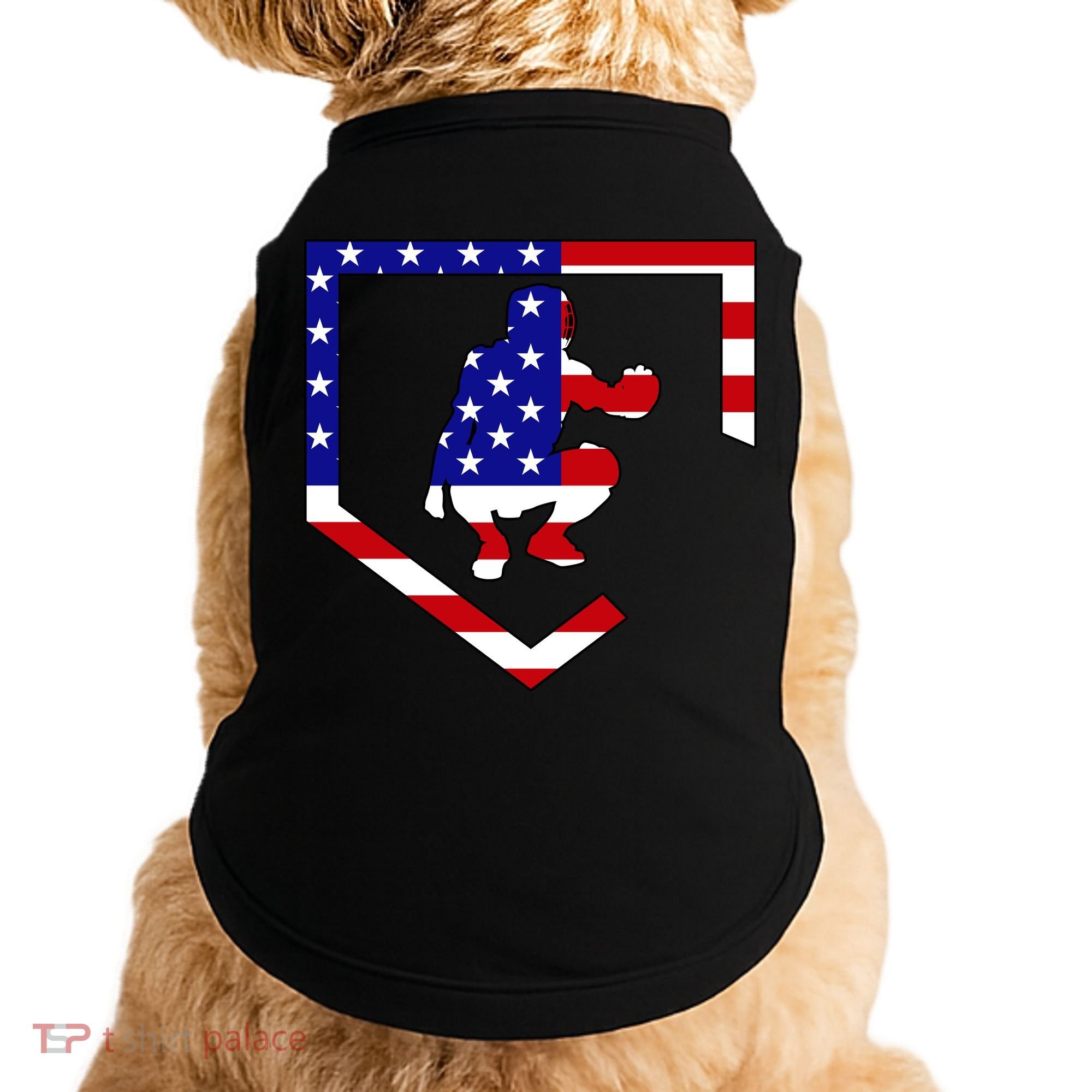 American Baseball Catcher Flag Doggie Tank