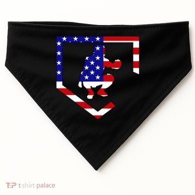 American Baseball Catcher Flag USA-Made Doggie Bandana