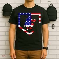 American Baseball Catcher Flag T-Shirt thumb 6