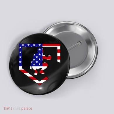 American Baseball Catcher Flag Button