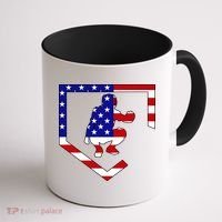 American Baseball Catcher Flag Coffee Mug thumb 1