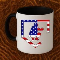 American Baseball Catcher Flag Coffee Mug thumb 2