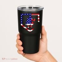 American Baseball Catcher Flag Tumbler thumb 2