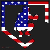 American Baseball Catcher Flag Tumbler thumb 3