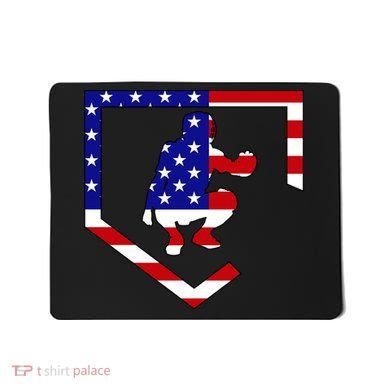 American Baseball Catcher Flag Mousepad