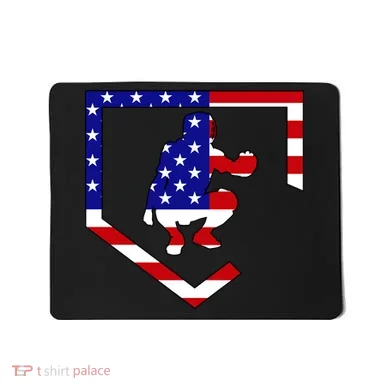 American Baseball Catcher Flag Mousepad