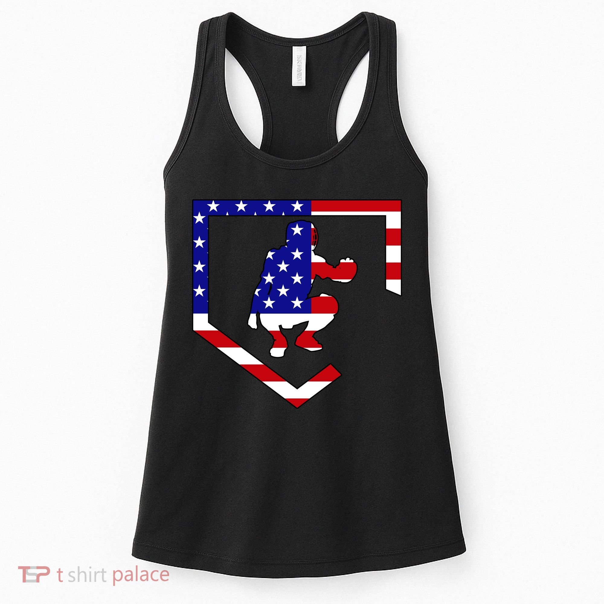 American Baseball Catcher Flag Women's Tank Top