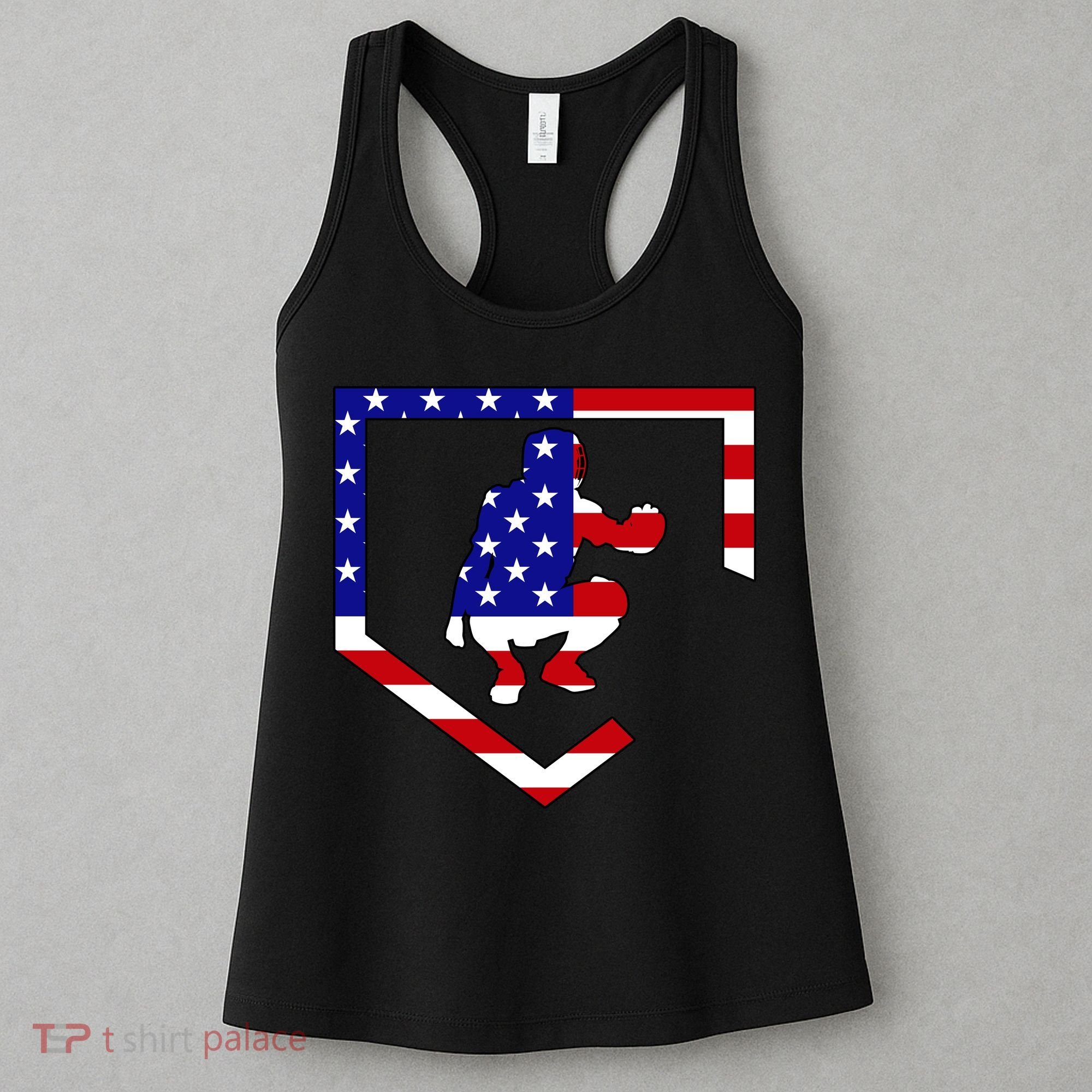 American Baseball Catcher Flag Women's Tank Top