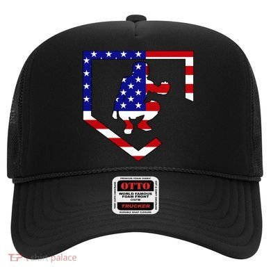 American Baseball Catcher Flag Hat