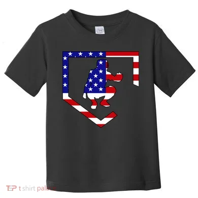American Baseball Catcher Flag Toddler T-Shirt