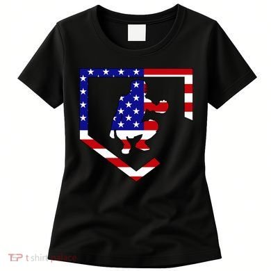 American Baseball Catcher Flag Women's T-Shirt