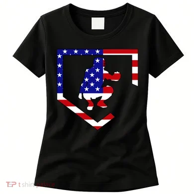 American Baseball Catcher Flag Women's T-Shirt
