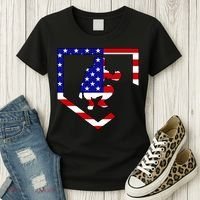 American Baseball Catcher Flag Women's T-Shirt thumb 3