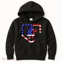 American Baseball Catcher Flag Kids Hoodie thumb 0