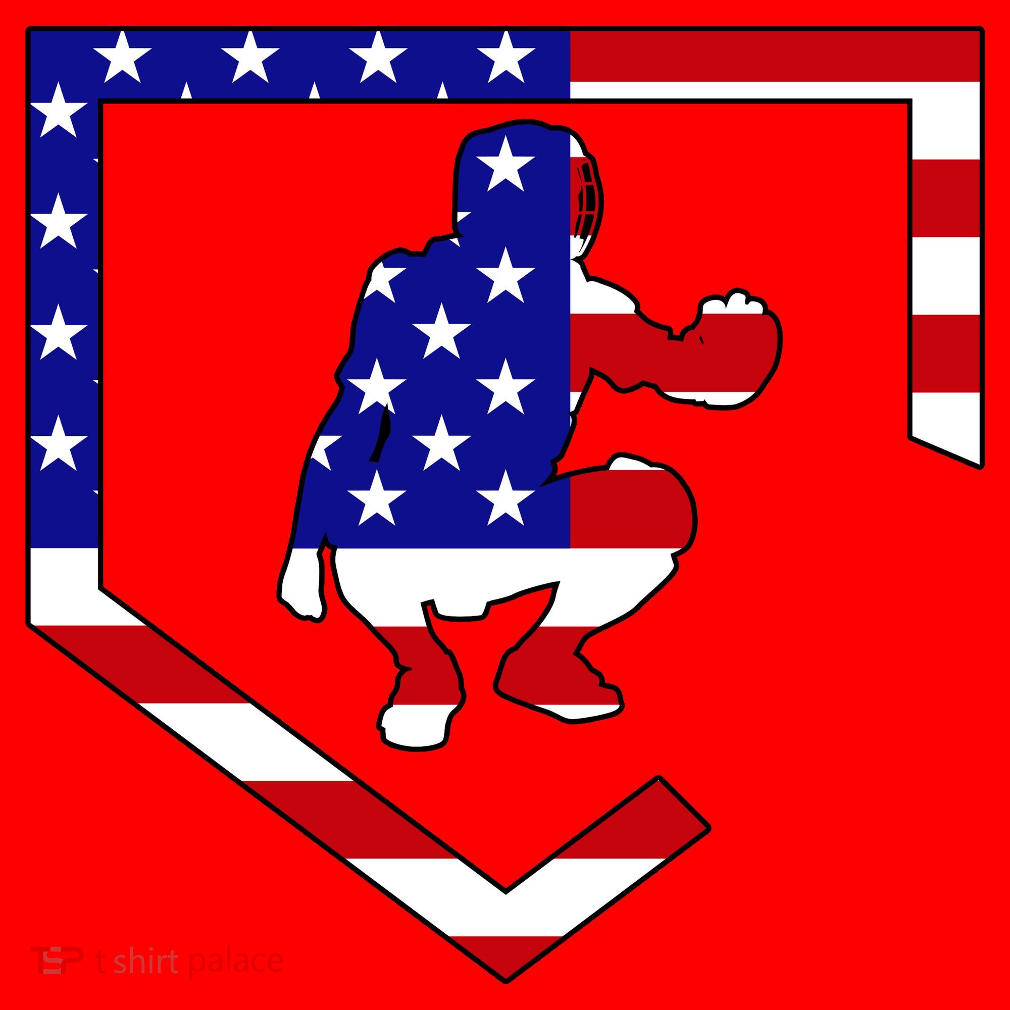 American Baseball Catcher Flag Santa Hat