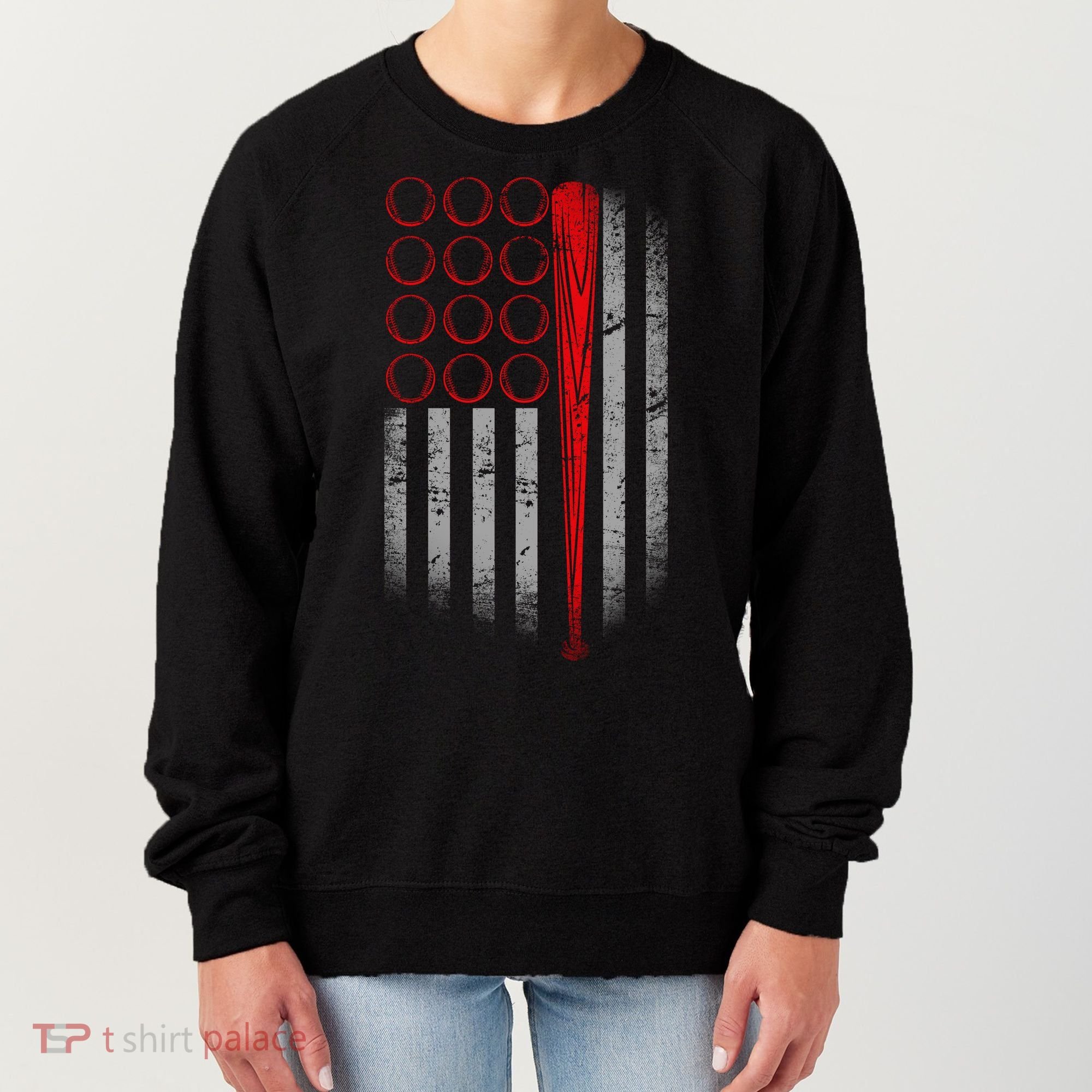 American Baseball Flag Women's Sweatshirt