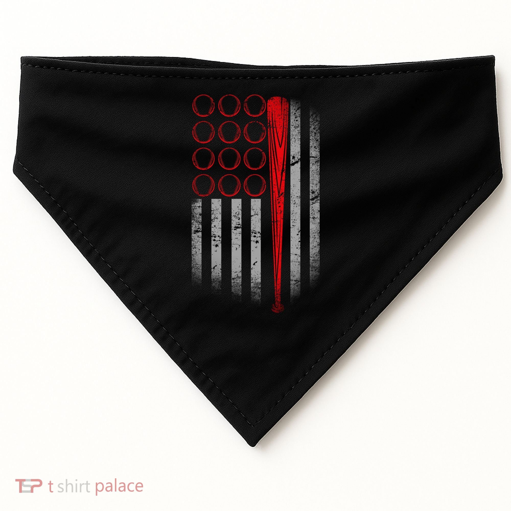 American Baseball Flag USA-Made Doggie Bandana