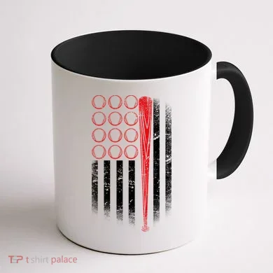 American Baseball Flag Coffee Mug back