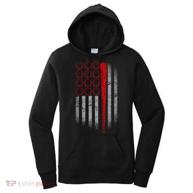 American Baseball Flag Women's Hoodie