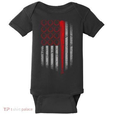 American Baseball Flag Baby Bodysuit