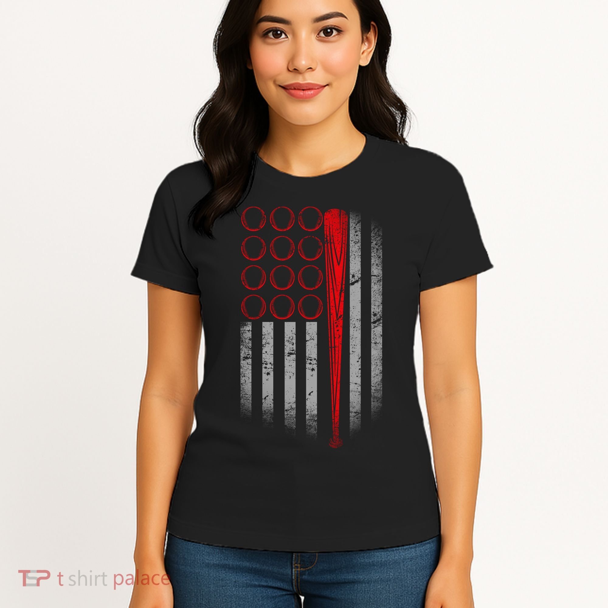 American Baseball Flag Women's T-Shirt