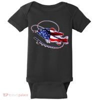 American Bass Fishing Baby Bodysuit thumb 0