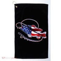 American Bass Fishing Golf Towel thumb 0