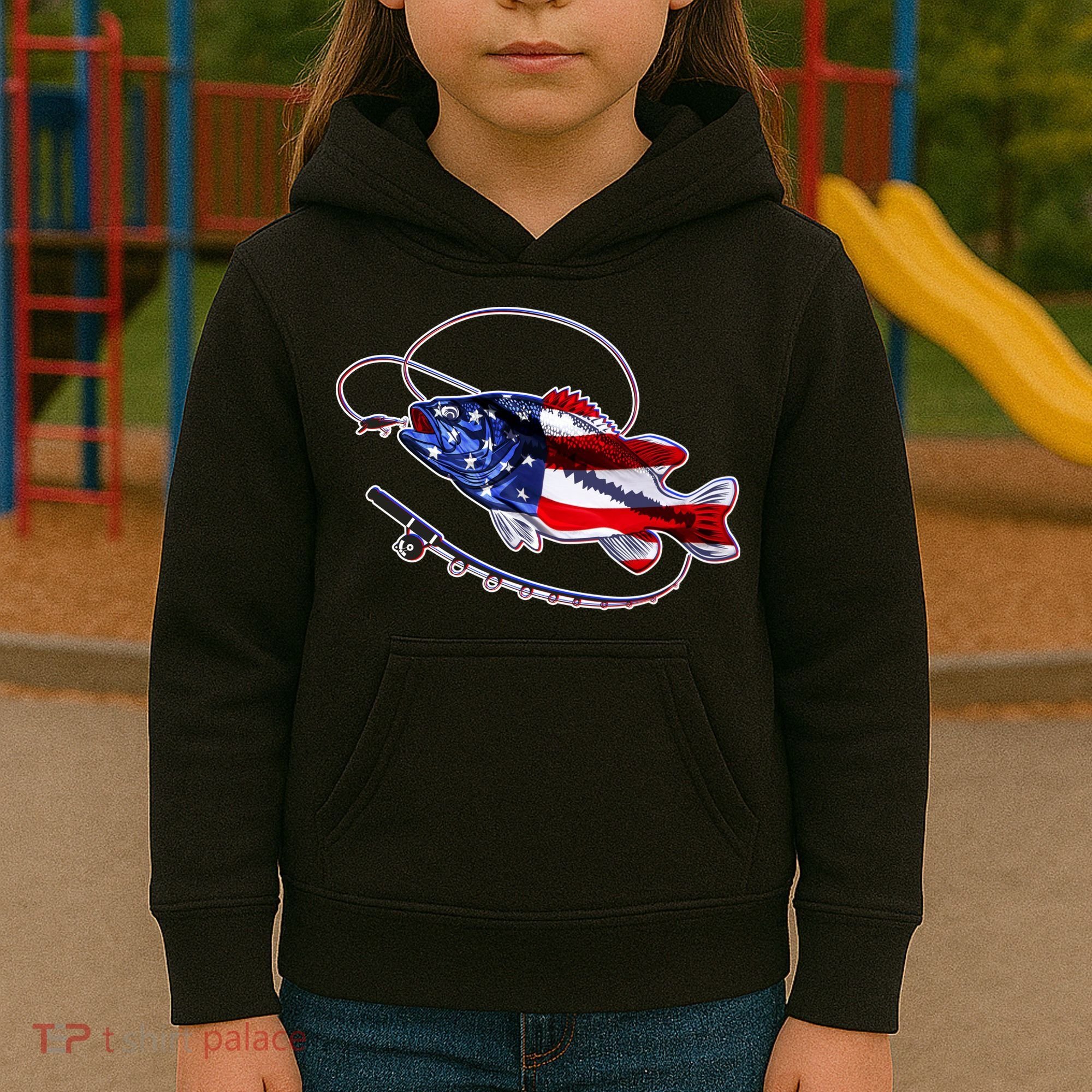 American Bass Fishing Kids Hoodie